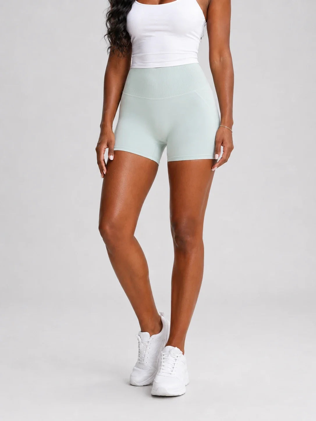 Ribbed Waist Biker Shorts WHD0606505-JYMA057