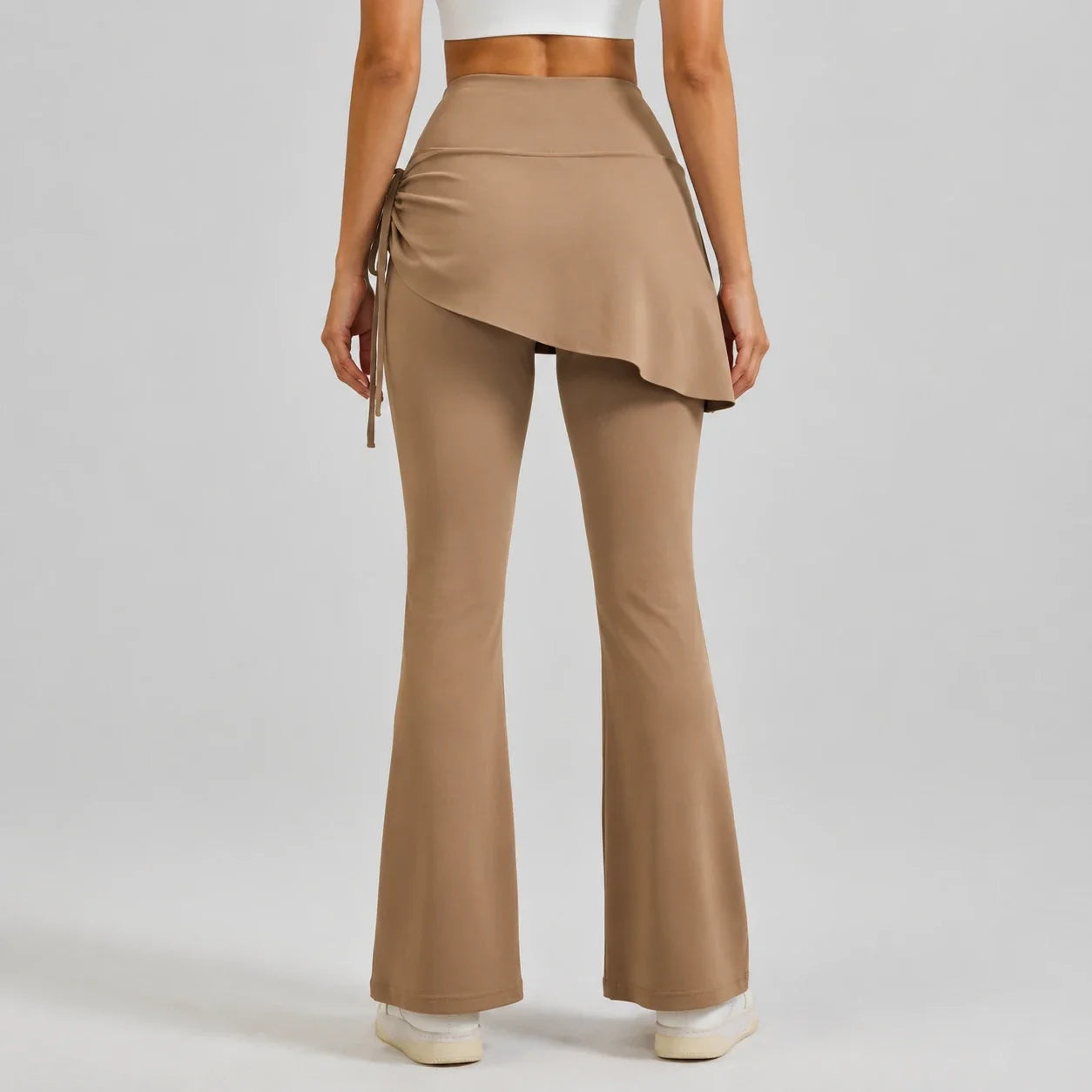 Ruched Skirted Flare Leggings WHD0606515-JYMK139