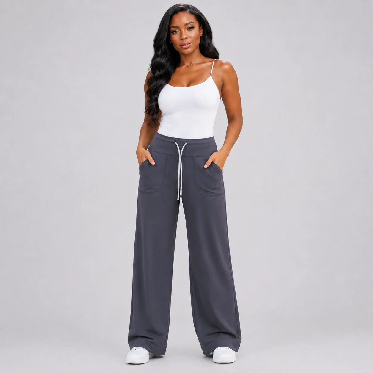 Drawstring Wide Leg Pants WHD0606516-JYMK053