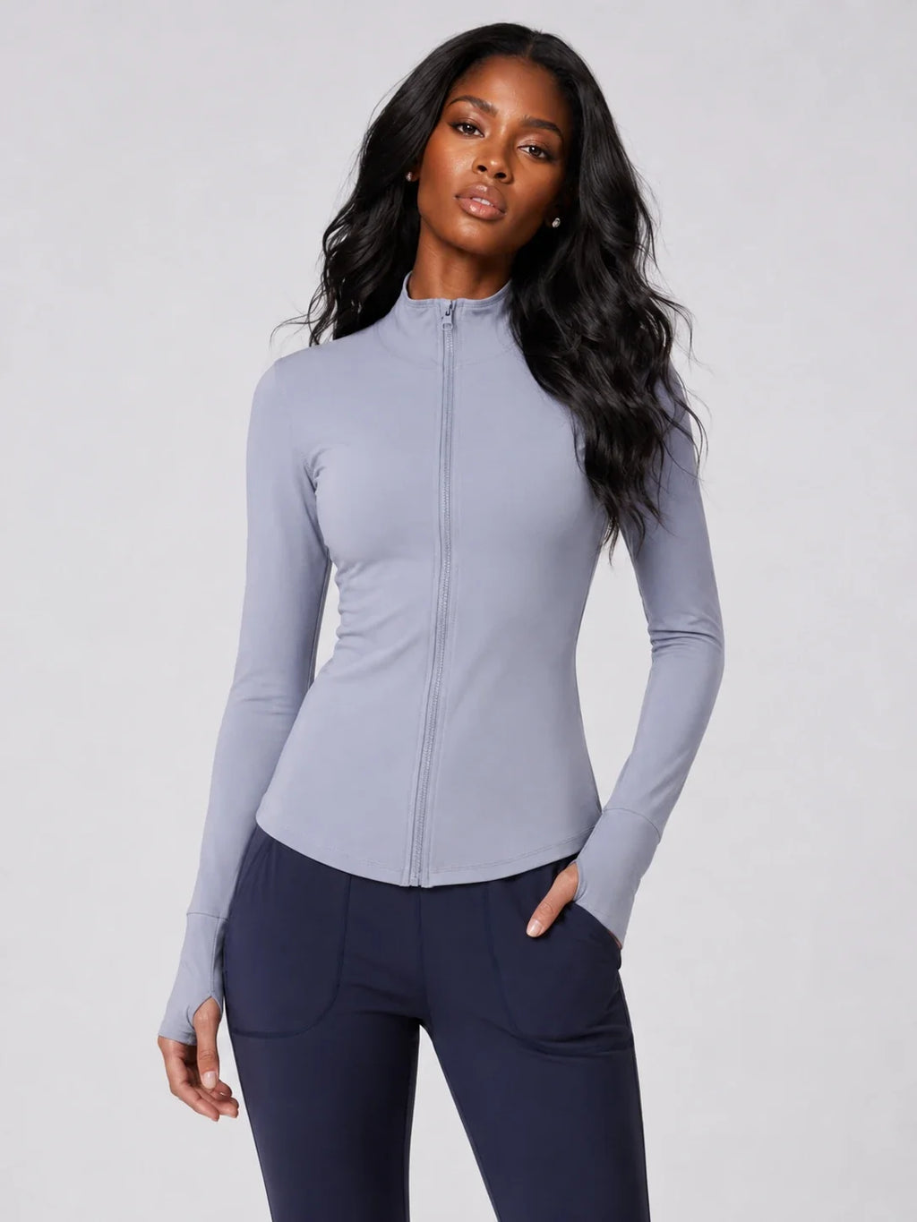 Mock Neck Zip Active Jacket WHD0606519-JYMW037
