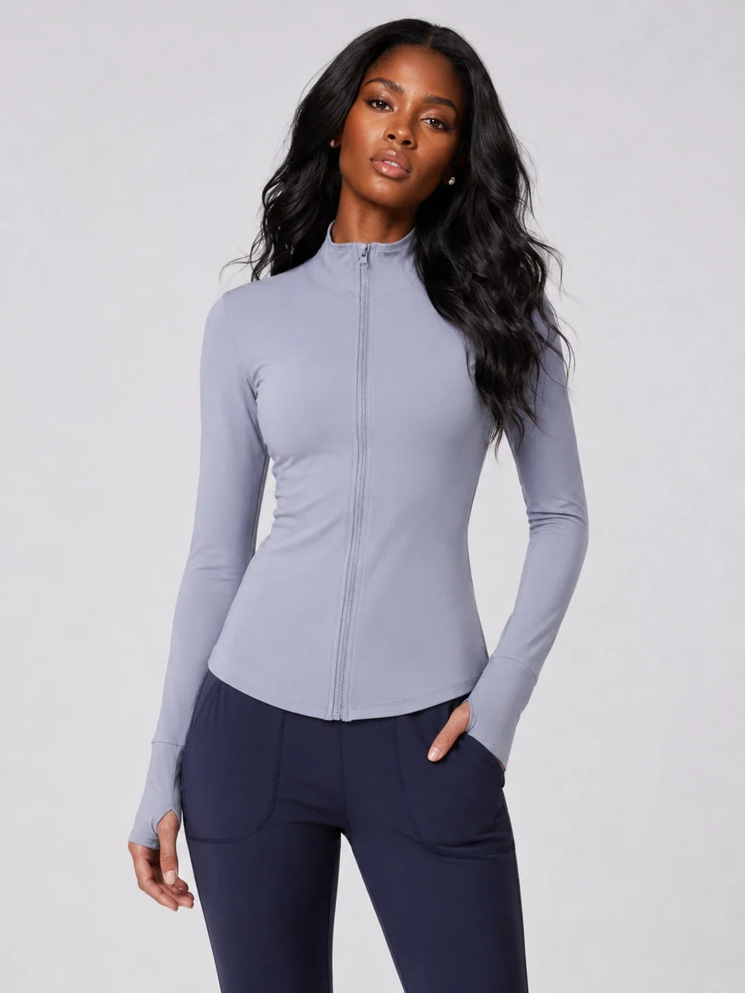 Mock Neck Zip Active Jacket WHD0606519-JYMW037