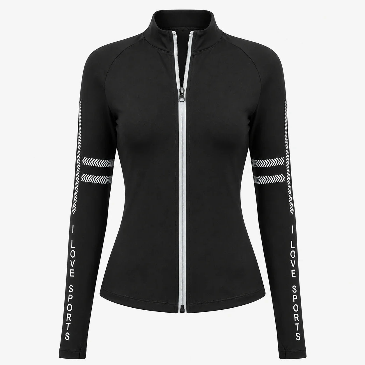 Printed Sleeve Zip Active Jacket WHD0606520-JYMW015
