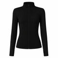 Ribbed Zip Mock Neck Top WHD0606525-JYMW117