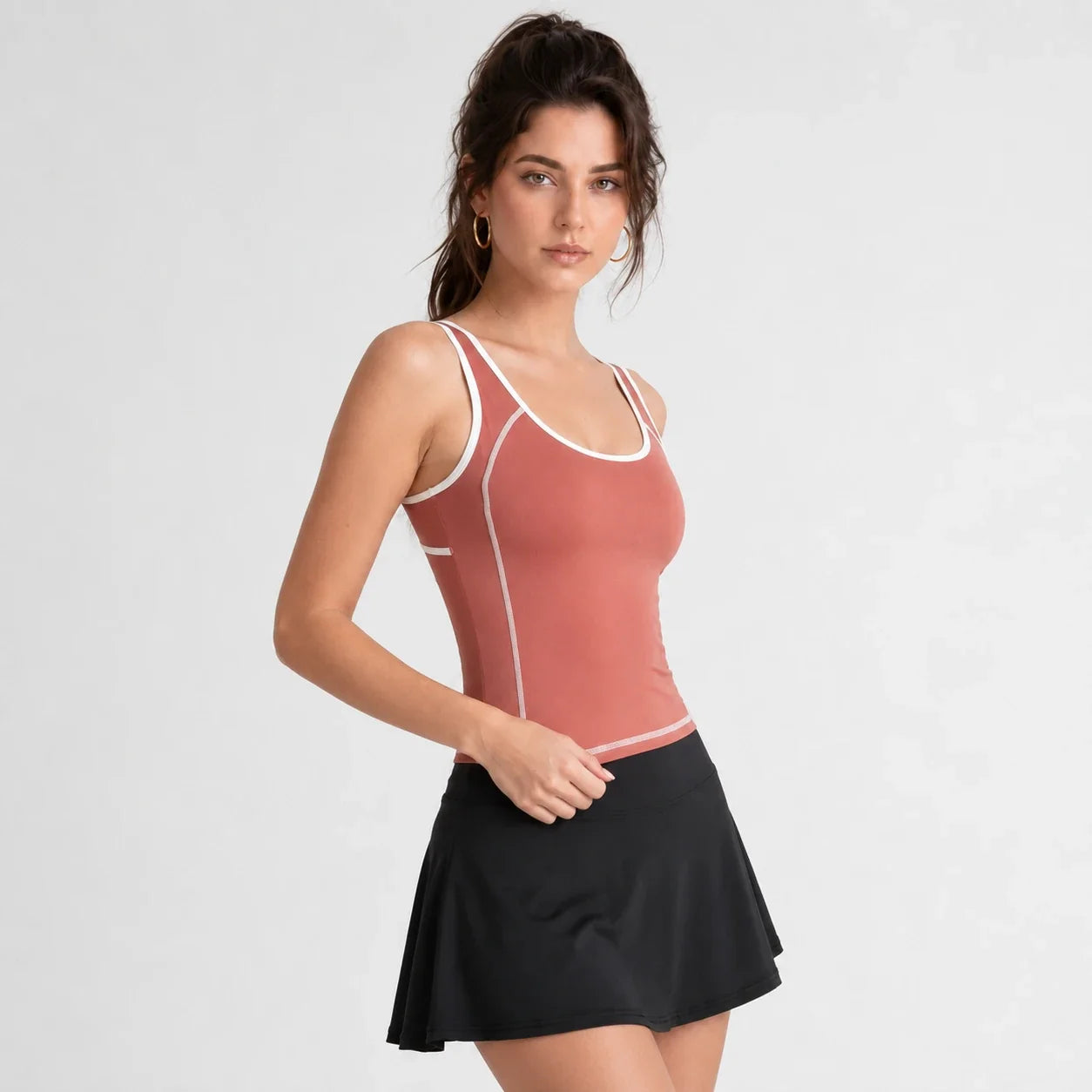 Contrast Trim Tennis Tank WHD0606535-JYMB023