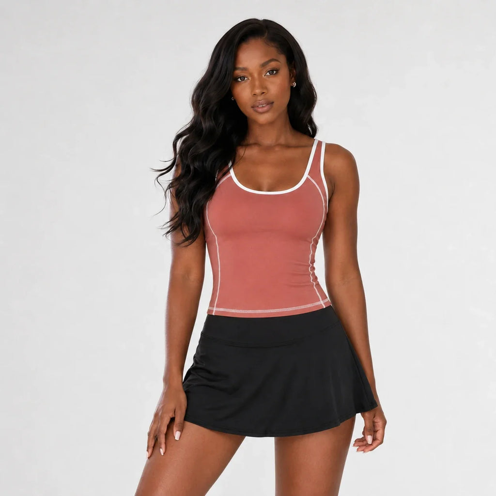 Contrast Trim Tennis Tank WHD0606535-JYMB023