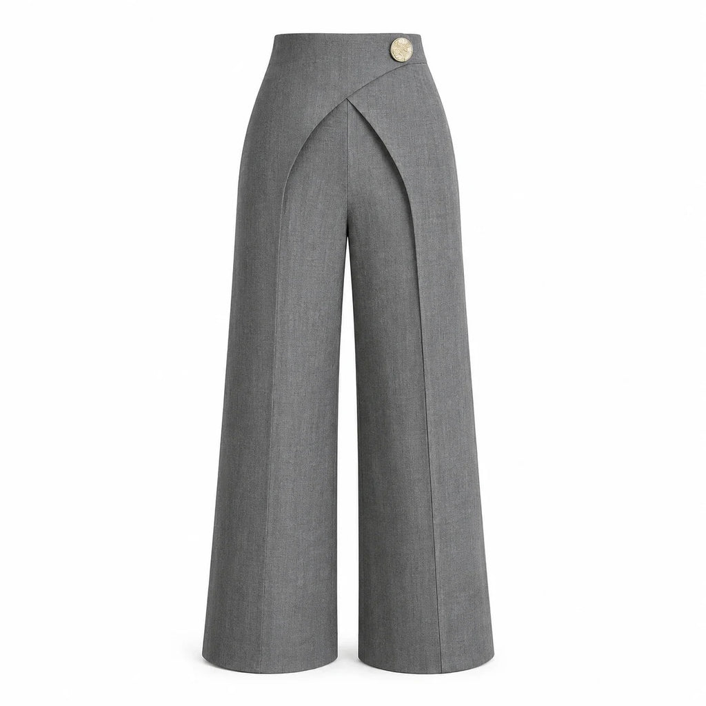 Wrap Waist Wide Leg Pants WHD0606537