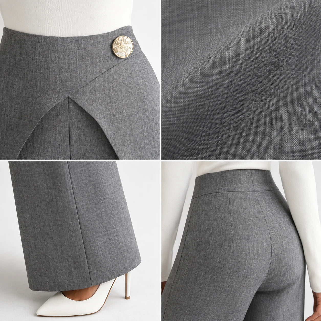 Wrap Waist Wide Leg Pants WHD0606537