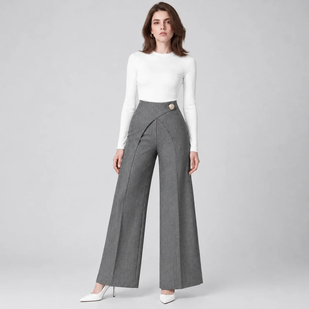Wrap Waist Wide Leg Pants WHD0606537