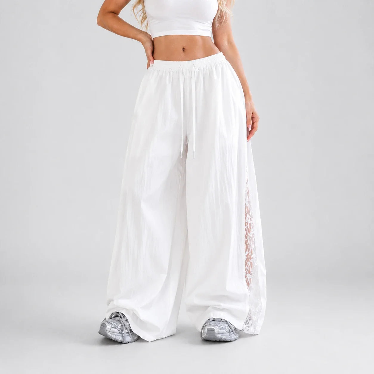 Crinkled Wide Leg Pants WHD0606538