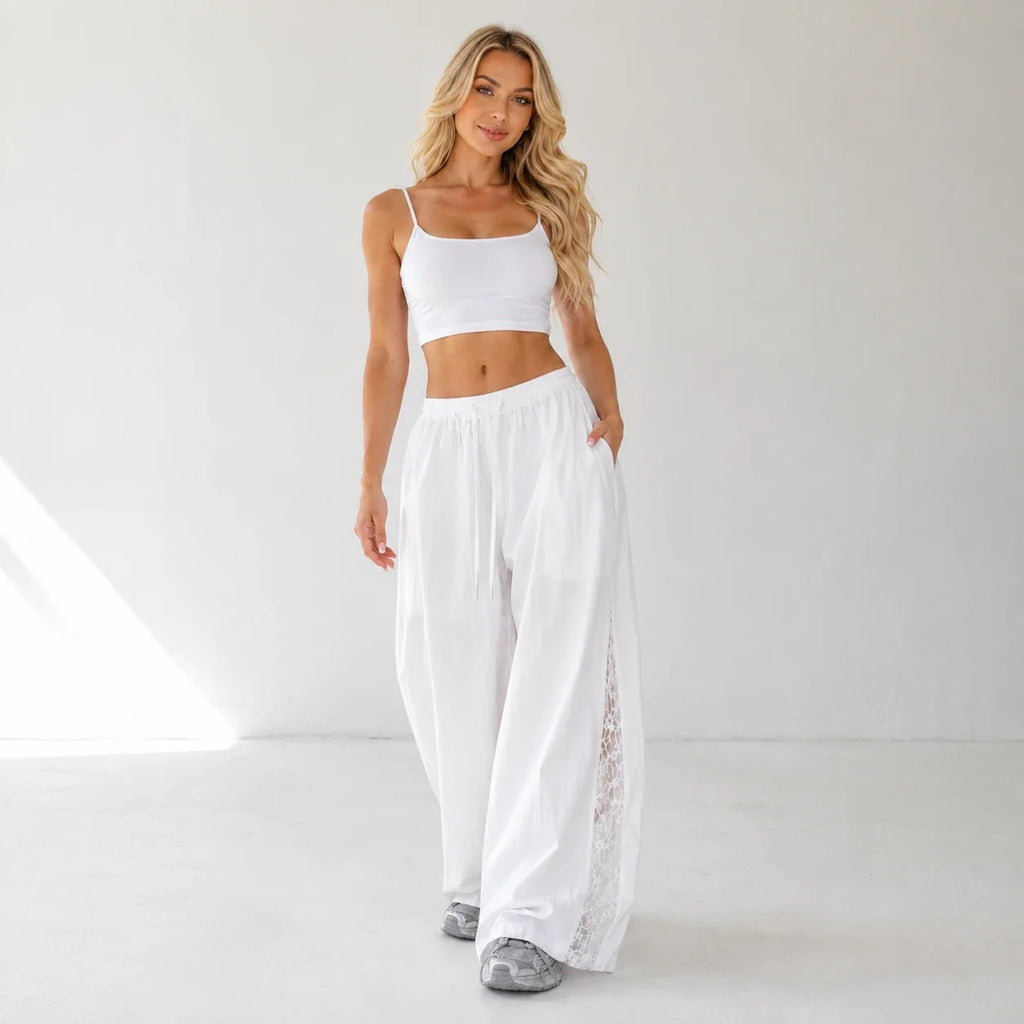 Crinkled Wide Leg Pants WHD0606538