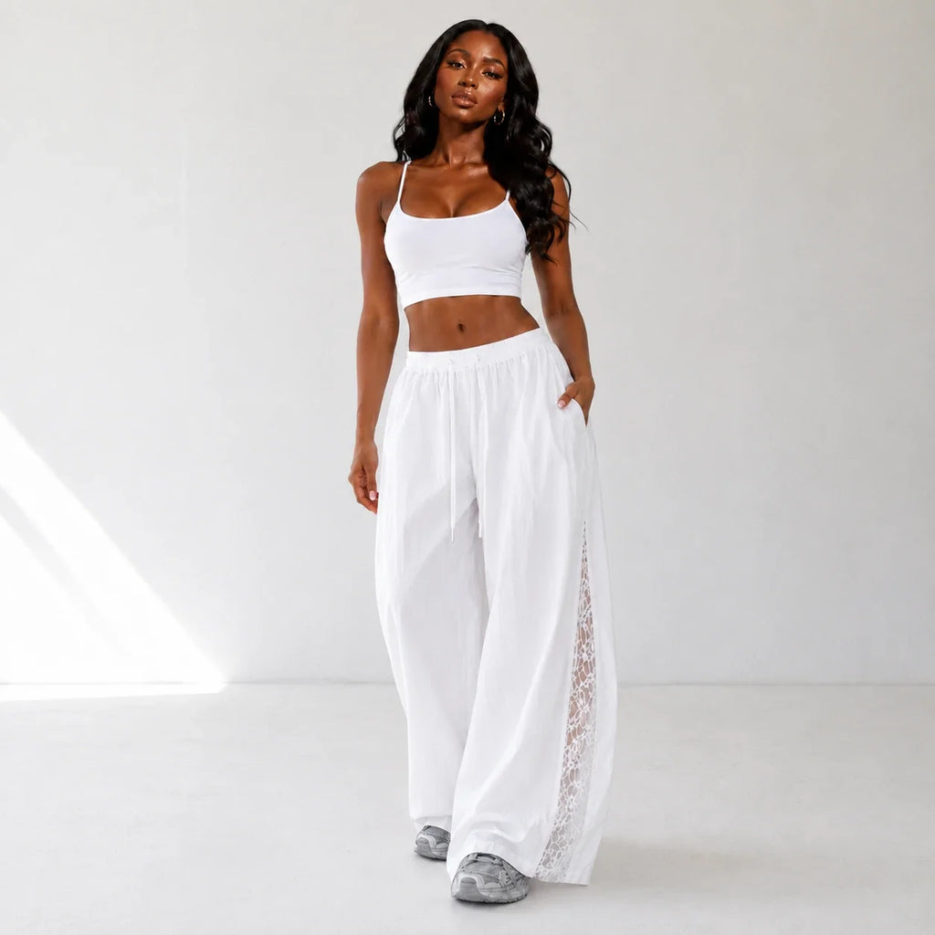 Crinkled Wide Leg Pants WHD0606538