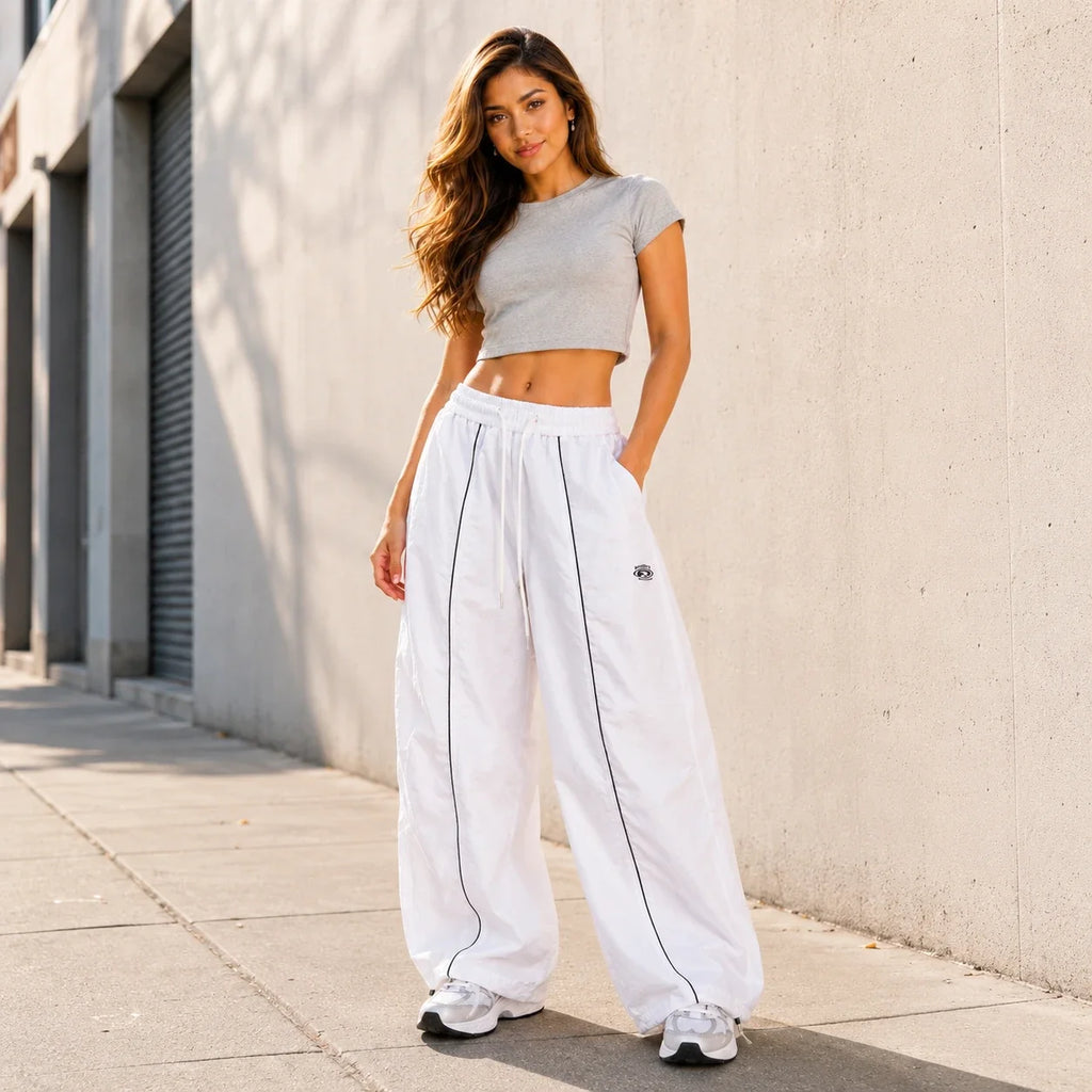 Piped Drawstring Track Pants WHD0606541