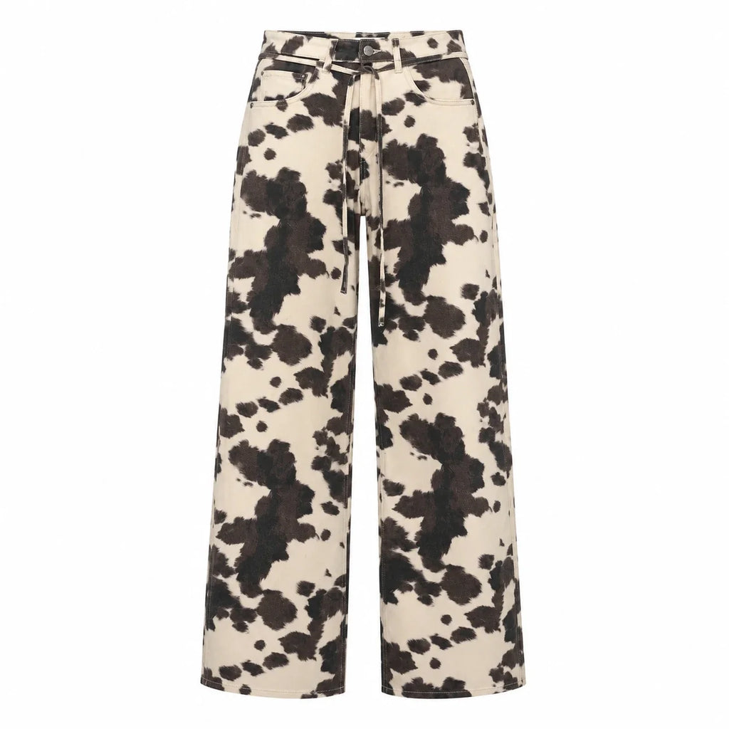 Cow Print Wide Leg Pants WHD0606542