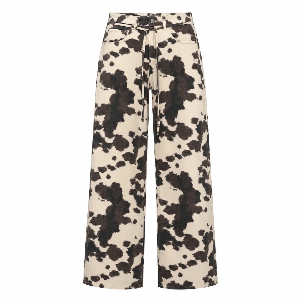 Cow Print Wide Leg Pants WHD0606542