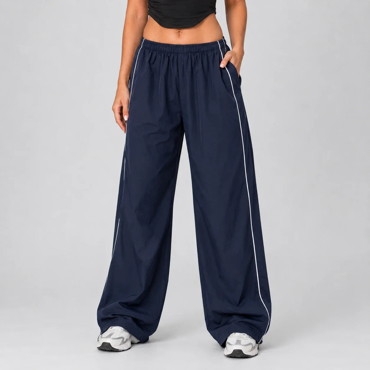 Piped Wide Leg Track Pants WHD0606543