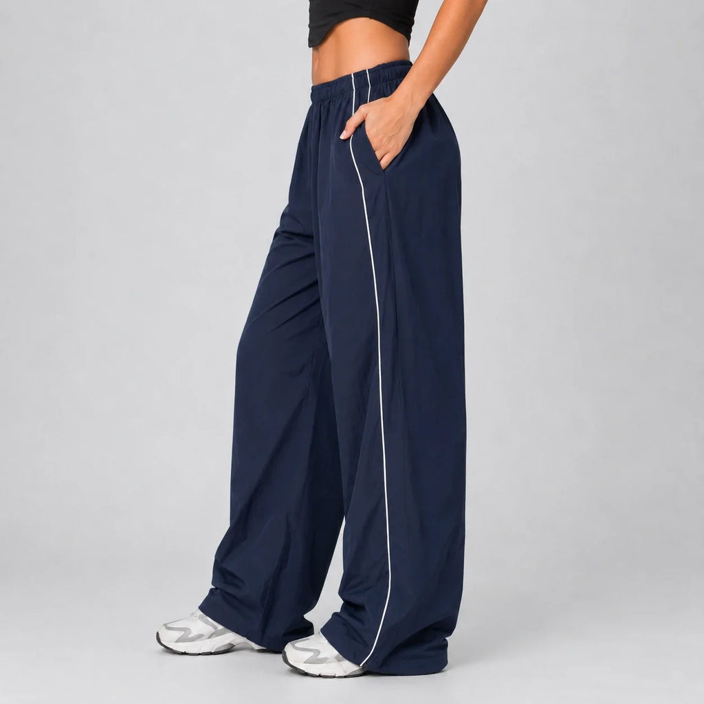 Piped Wide Leg Track Pants WHD0606543