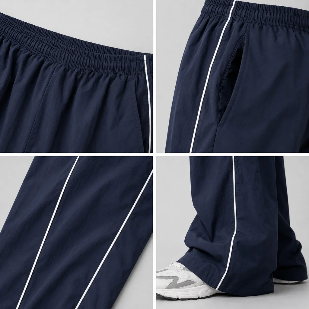 Piped Wide Leg Track Pants WHD0606543
