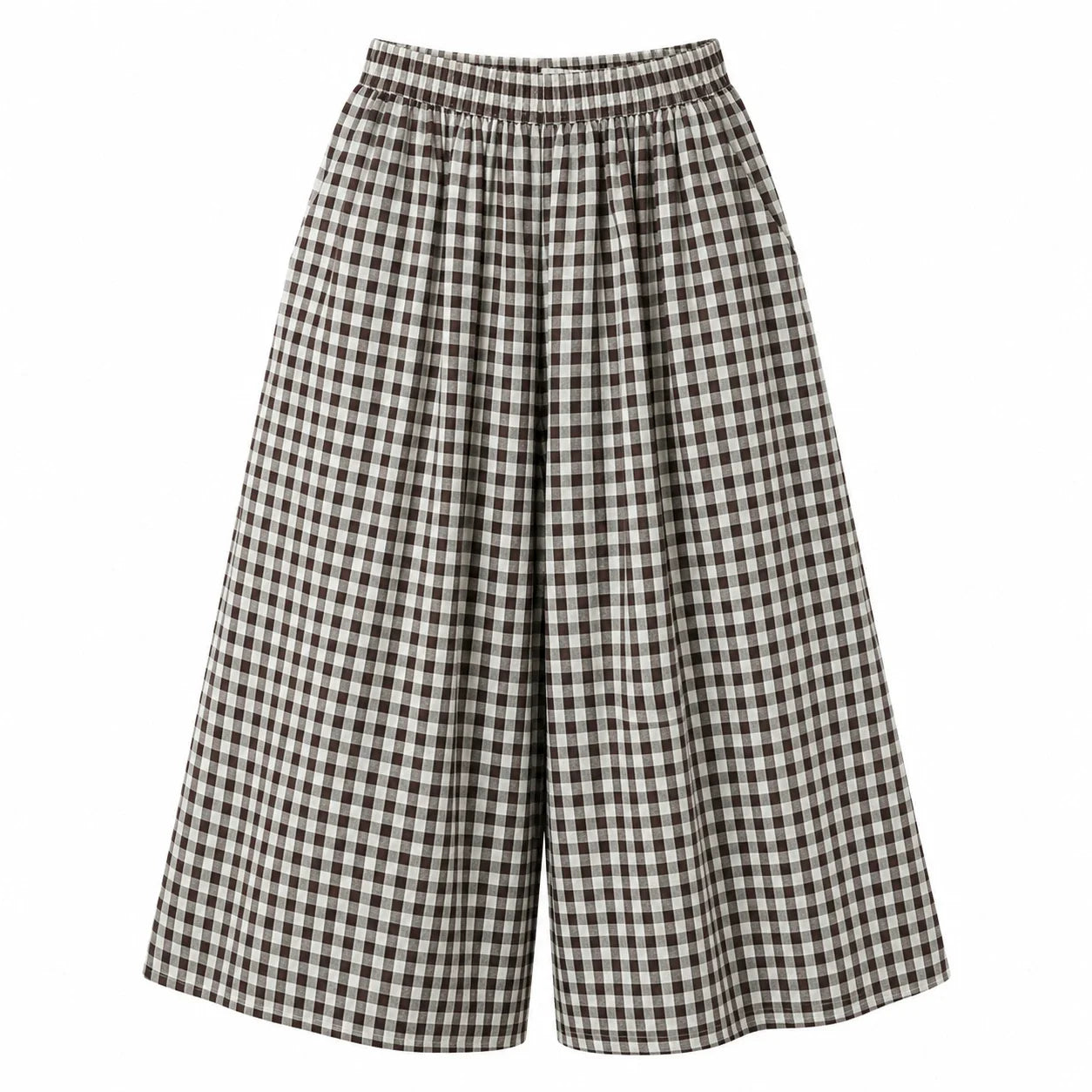 Gingham Wide Leg Pants WHD0606544
