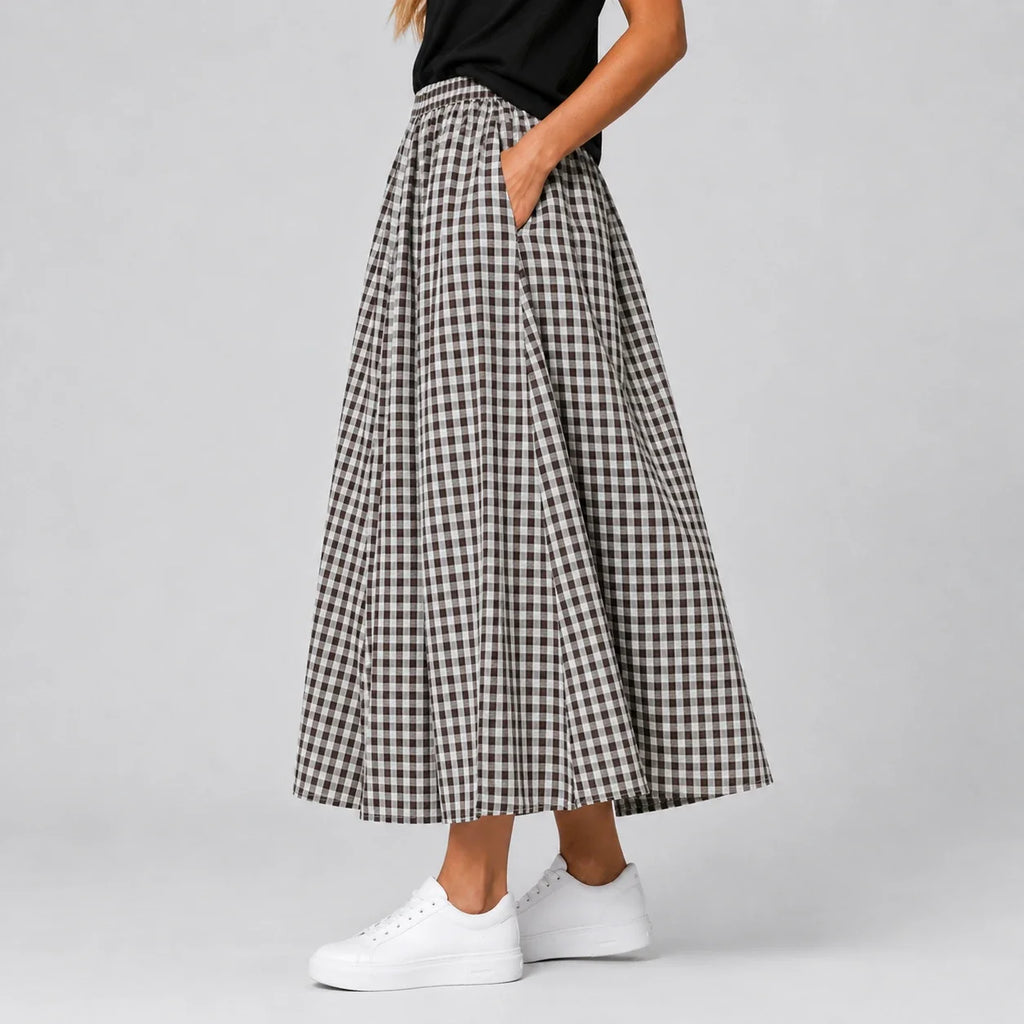 Gingham Wide Leg Pants WHD0606544