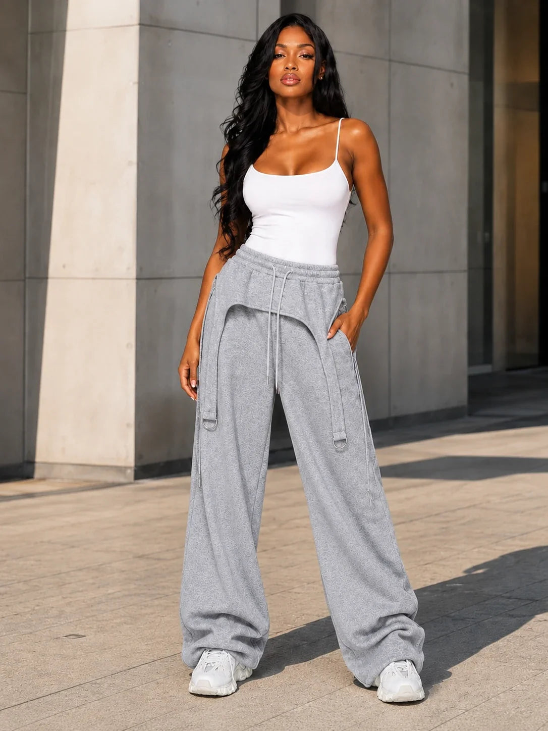 D-Ring Wide Leg Sweatpants WHD0606546