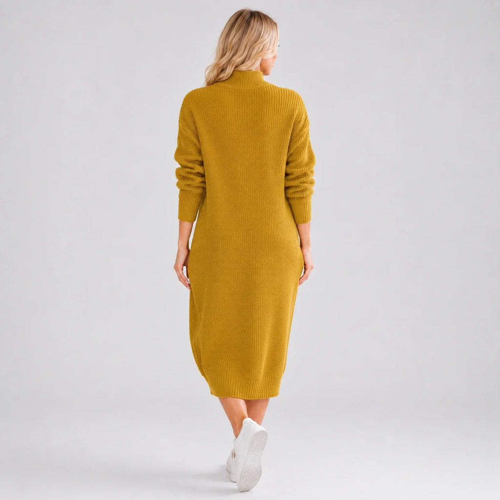 Button Collar Knit Dress WHD0606547