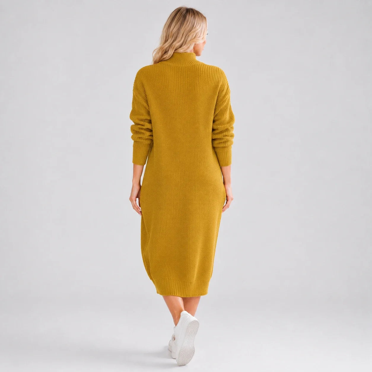 Button Collar Knit Dress WHD0606547