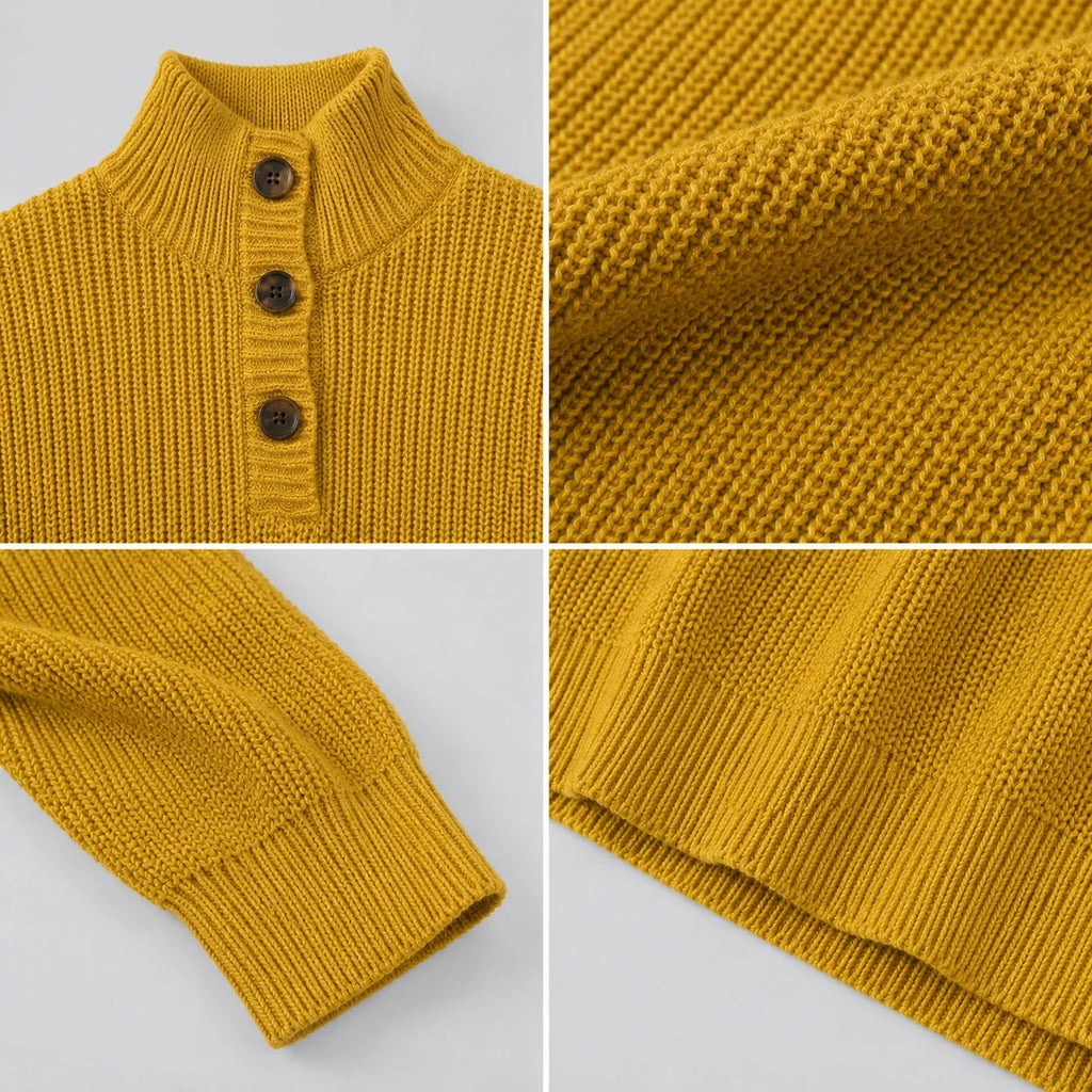 Button Collar Knit Dress WHD0606547