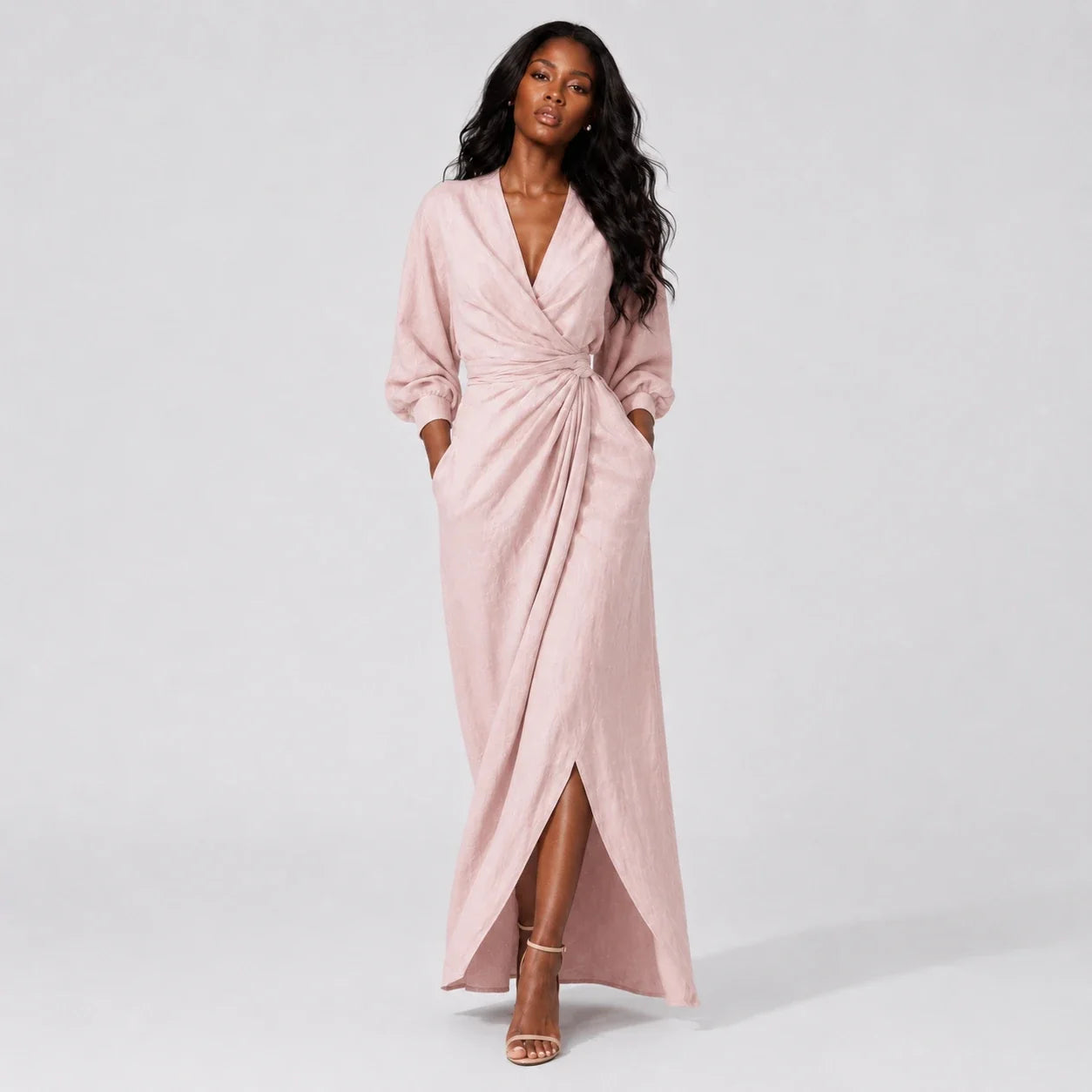 Wrap Tie Maxi Dress WHD0606548