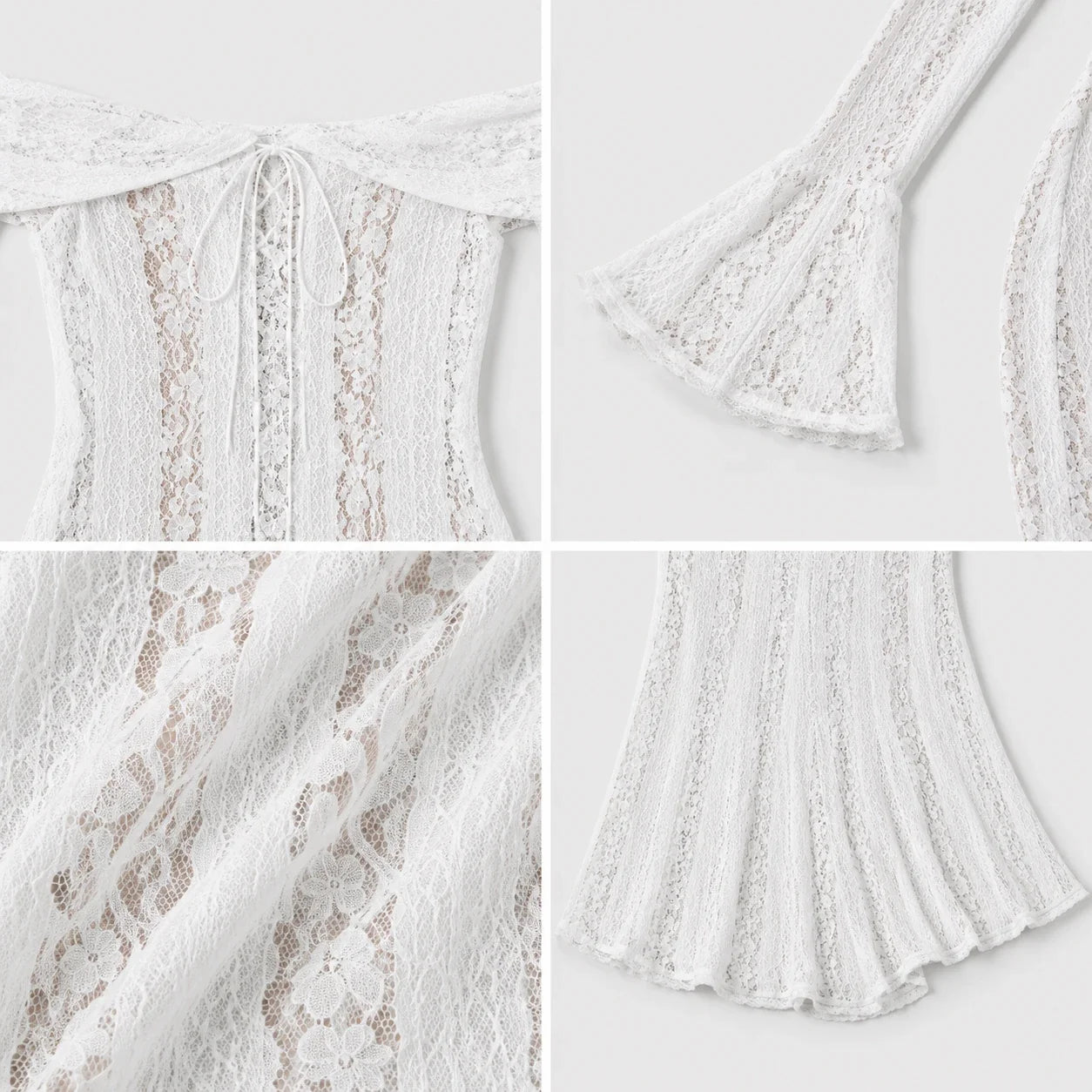 Off-Shoulder Lace Maxi Dress WHD0606550