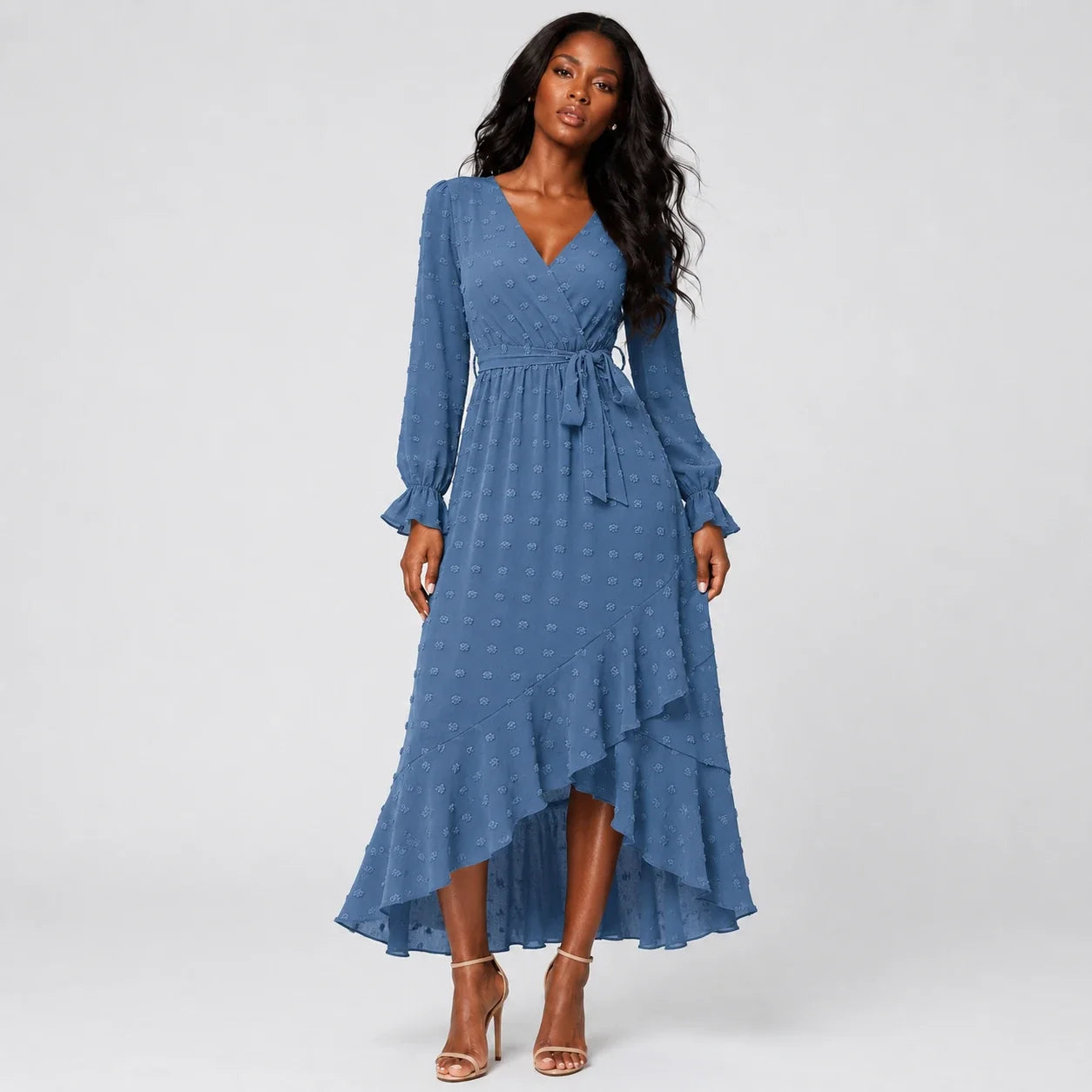 Ruffle Wrap Maxi Dress WHD0606551