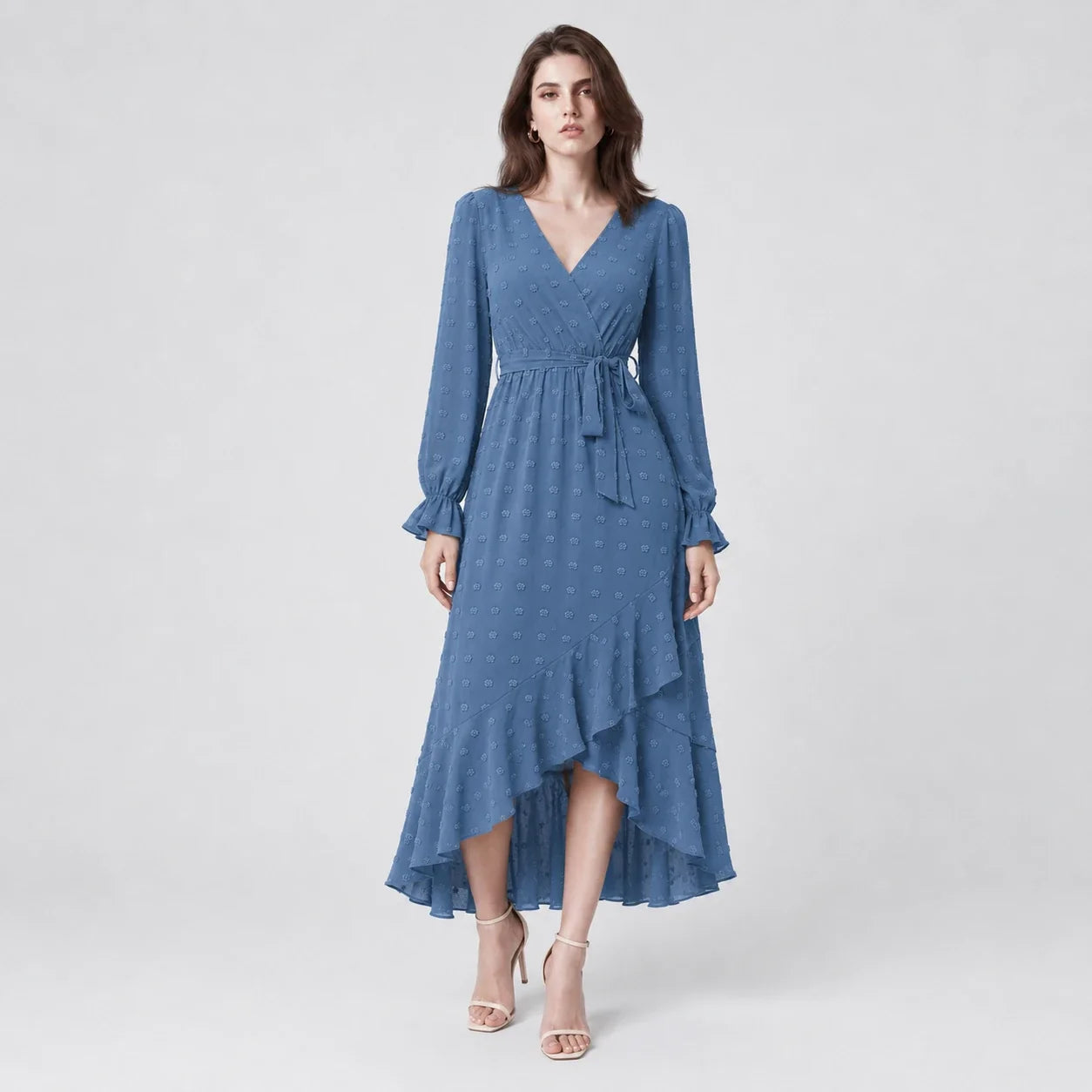 Ruffle Wrap Maxi Dress WHD0606551
