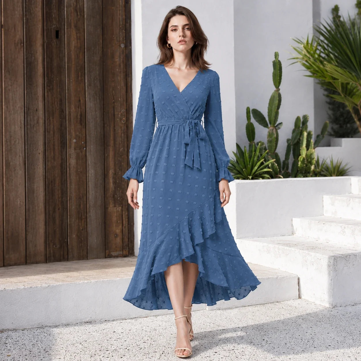 Ruffle Wrap Maxi Dress WHD0606551