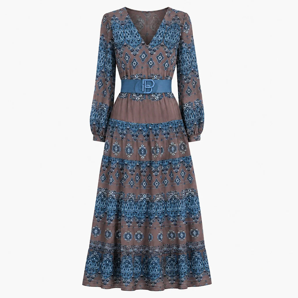 Paisley Belted Maxi Dress WHD0606552