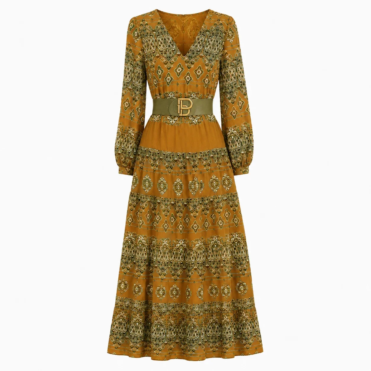 Paisley Belted Maxi Dress WHD0606552