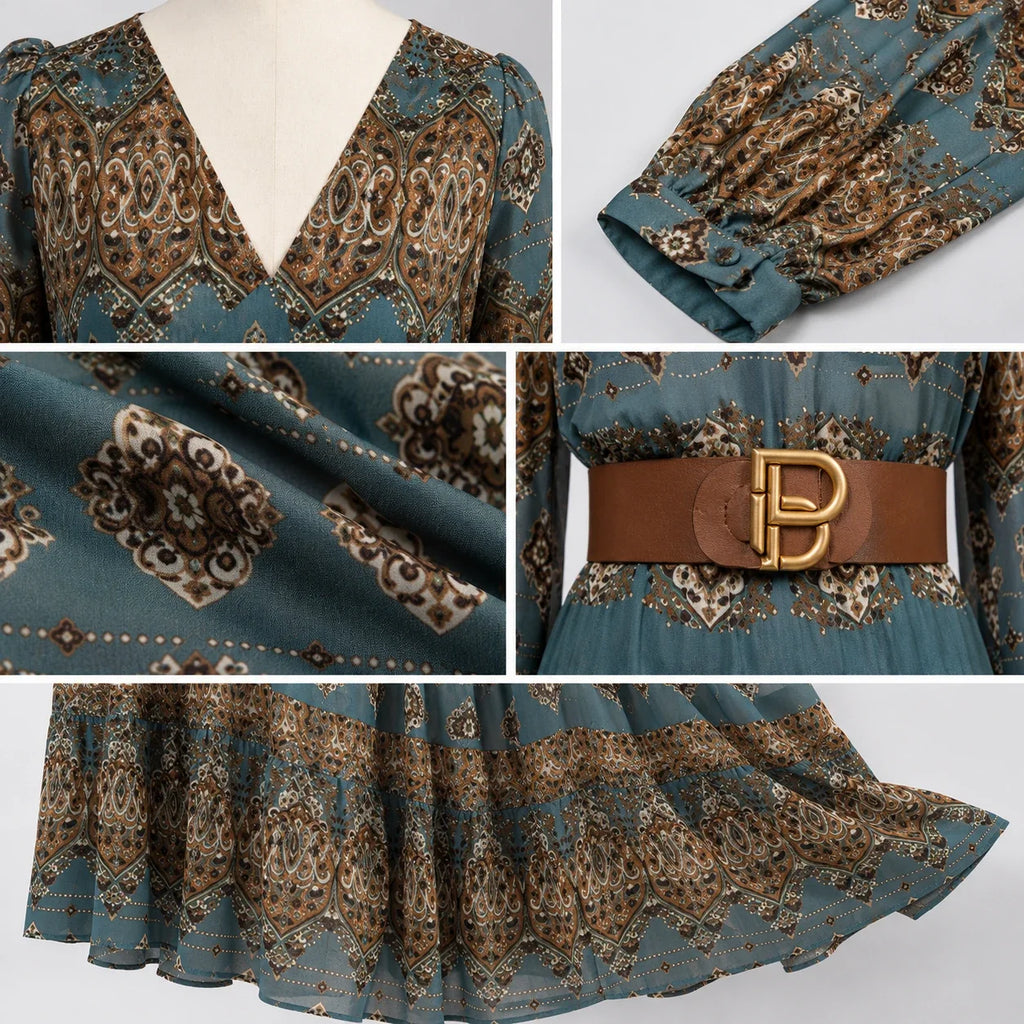 Paisley Belted Maxi Dress WHD0606552