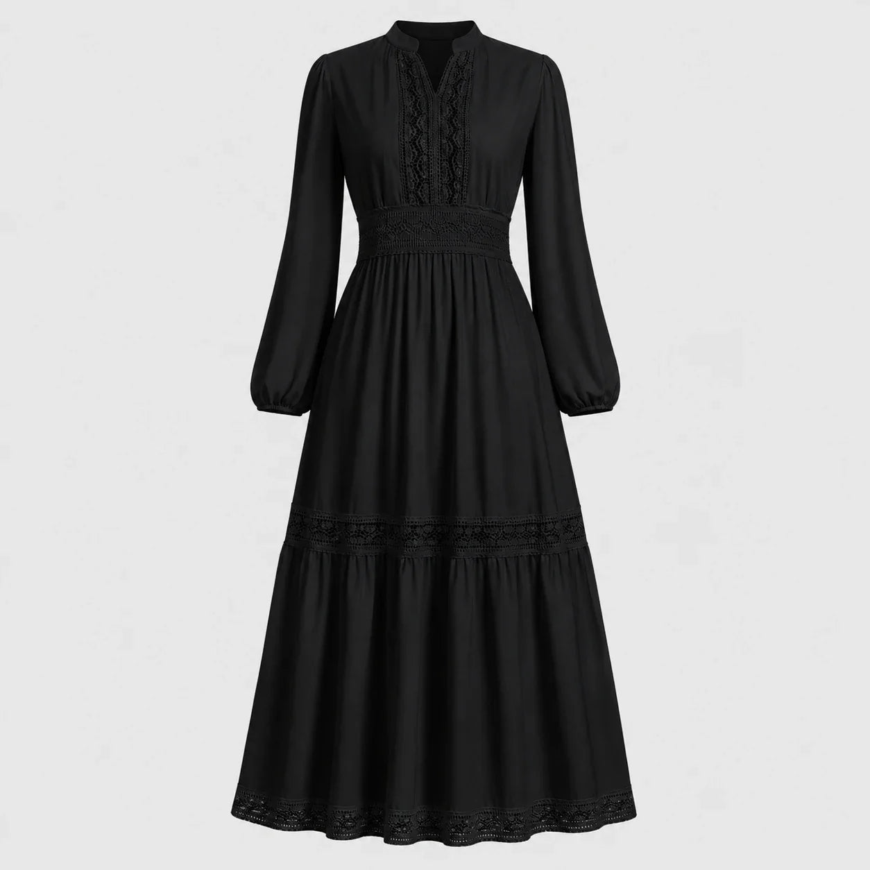 Lace Trim Maxi Dress WHD0606553