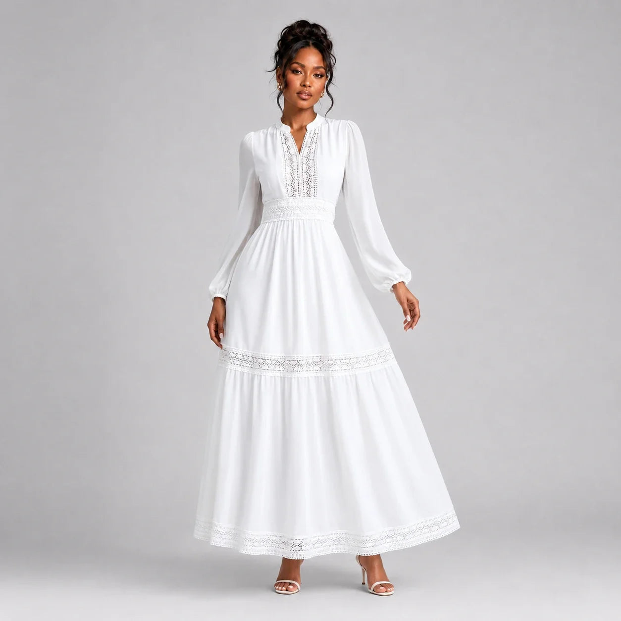 Lace Trim Maxi Dress WHD0606553