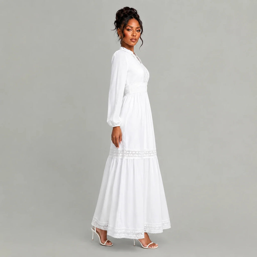 Lace Trim Maxi Dress WHD0606553