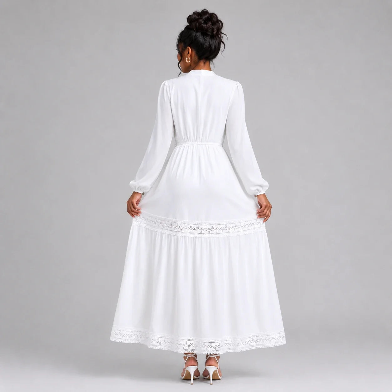 Lace Trim Maxi Dress WHD0606553