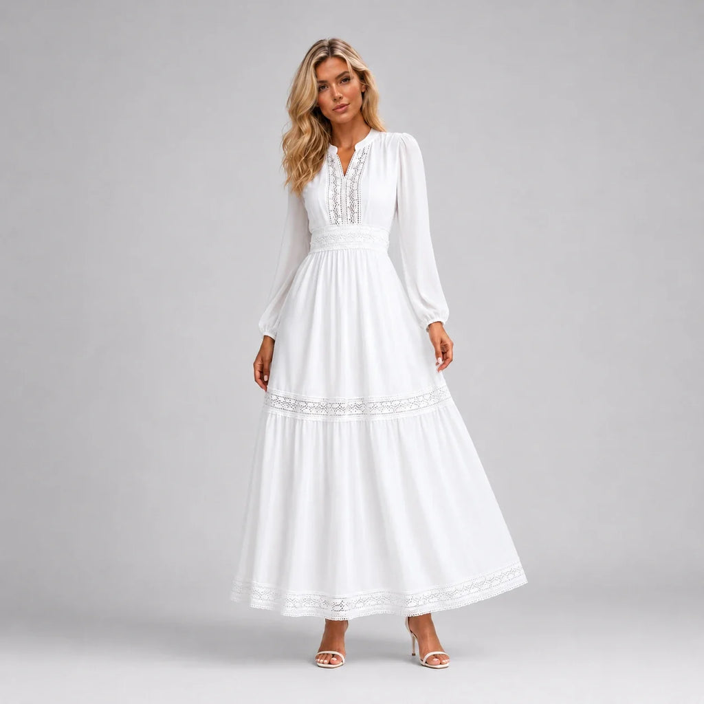 Lace Trim Maxi Dress WHD0606553