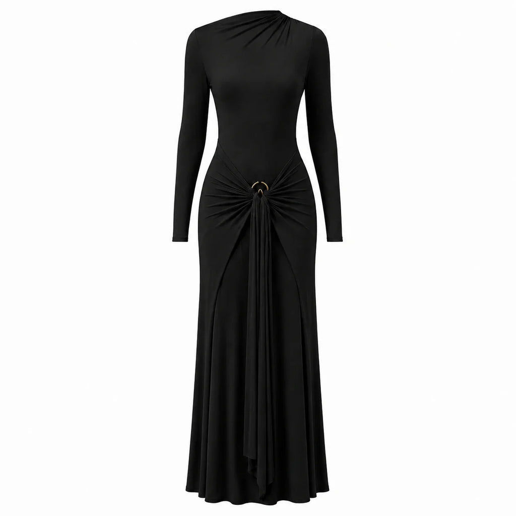 Asymmetric Ring Detail Maxi Dress WHD0606555