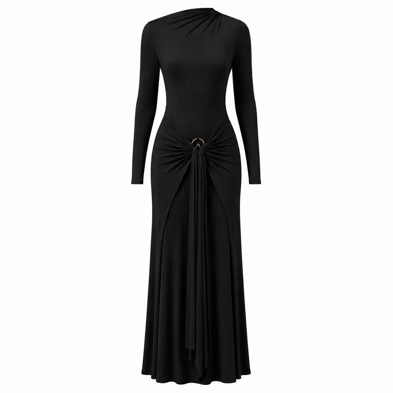 Asymmetric Ring Detail Maxi Dress WHD0606555