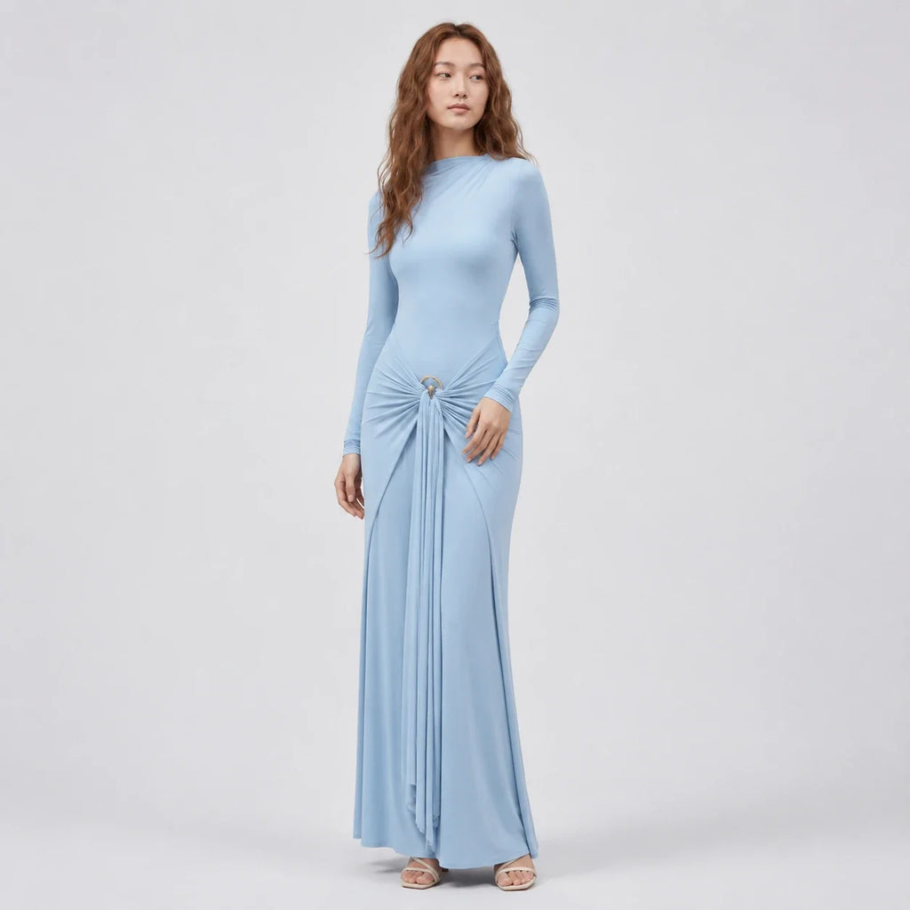 Asymmetric Ring Detail Maxi Dress WHD0606555