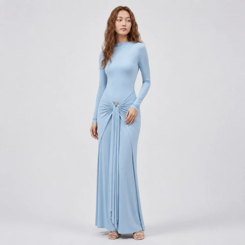 Asymmetric Ring Detail Maxi Dress WHD0606555