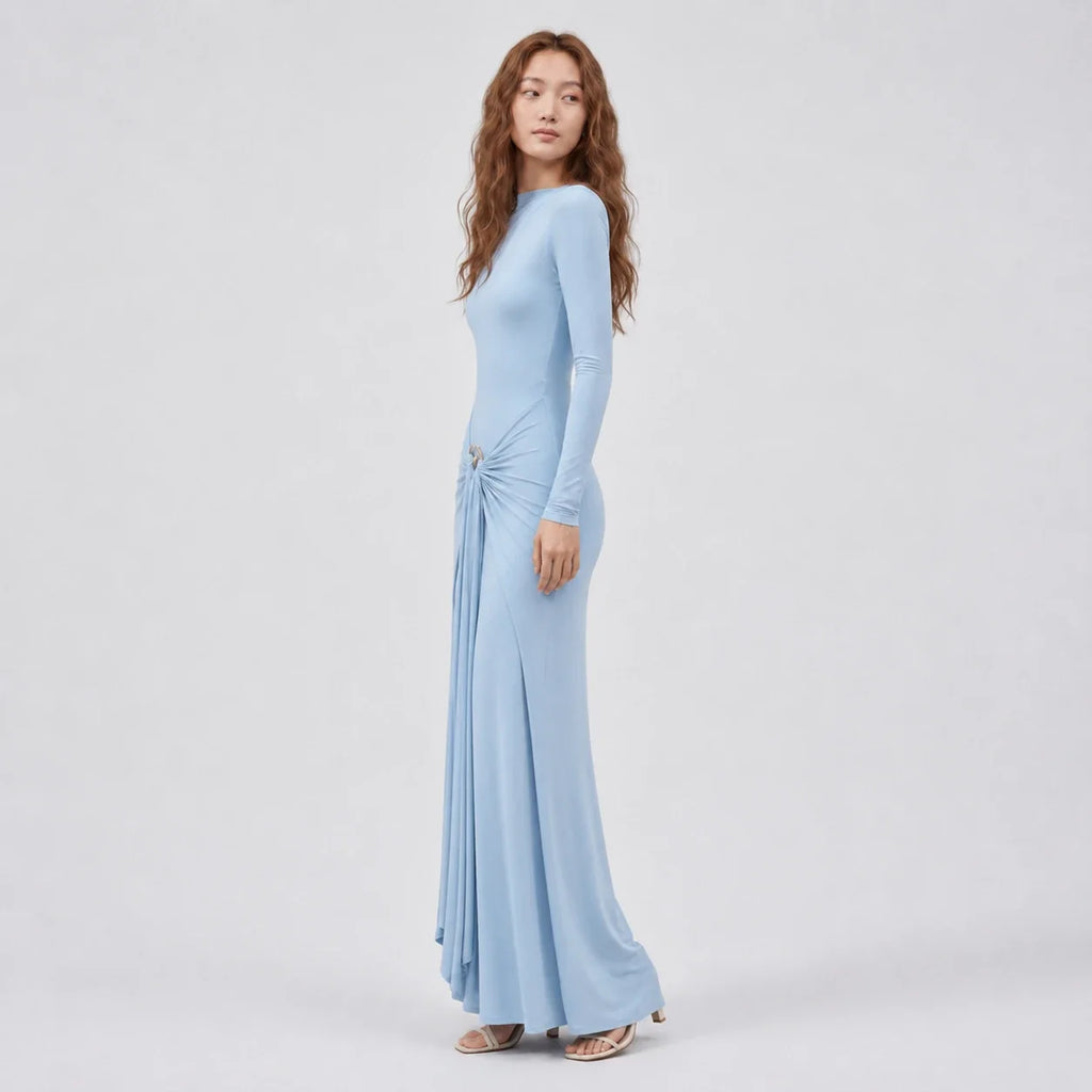 Asymmetric Ring Detail Maxi Dress WHD0606555