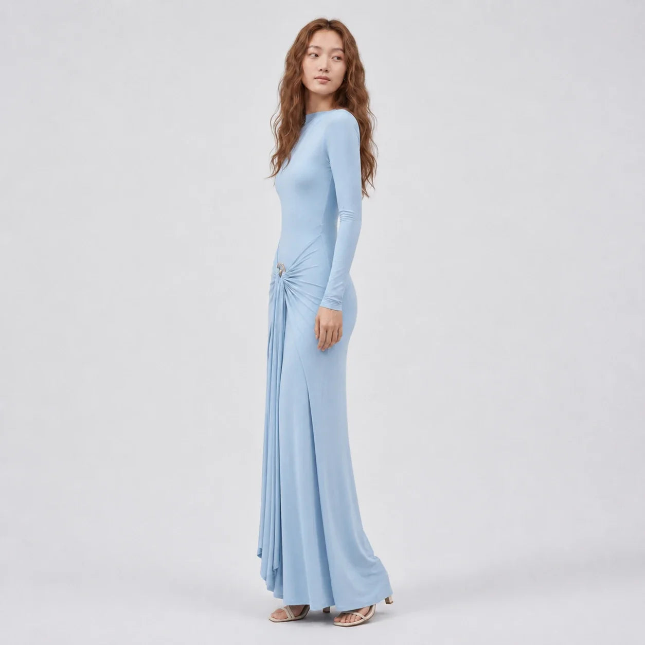 Asymmetric Ring Detail Maxi Dress WHD0606555