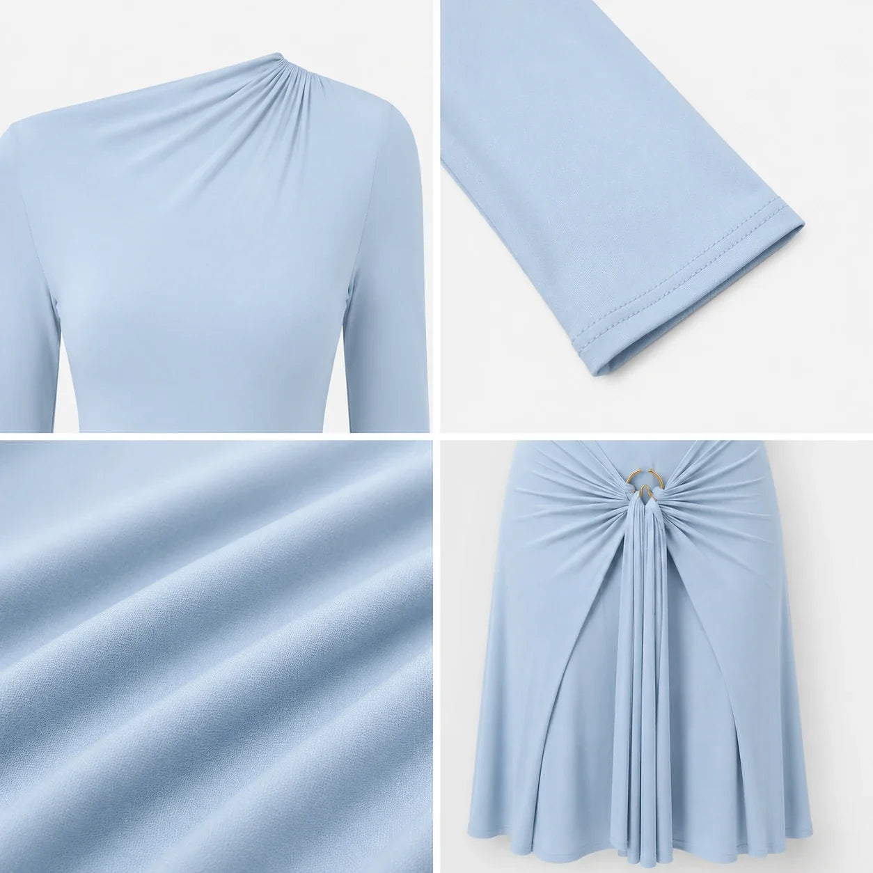 Asymmetric Ring Detail Maxi Dress WHD0606555