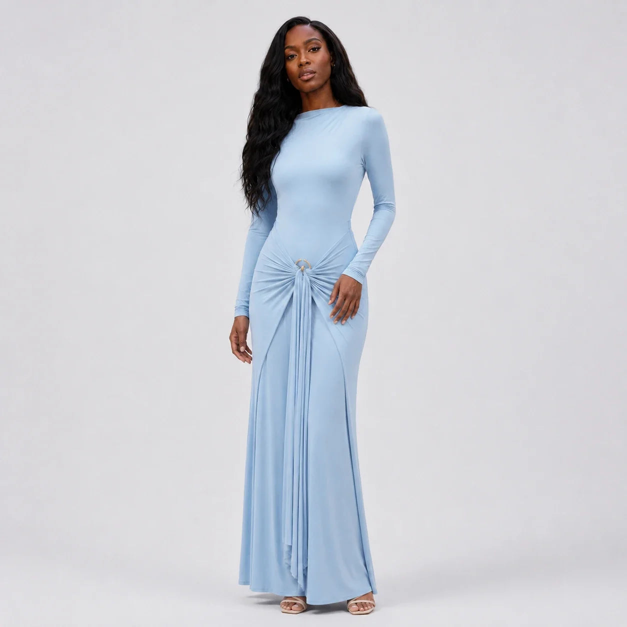 Asymmetric Ring Detail Maxi Dress WHD0606555