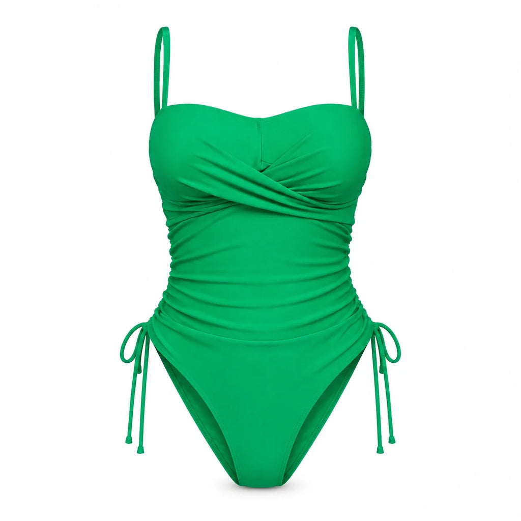 Ruched Drawstring One-Piece Swimsuit WHD0606562-KA-P574-06