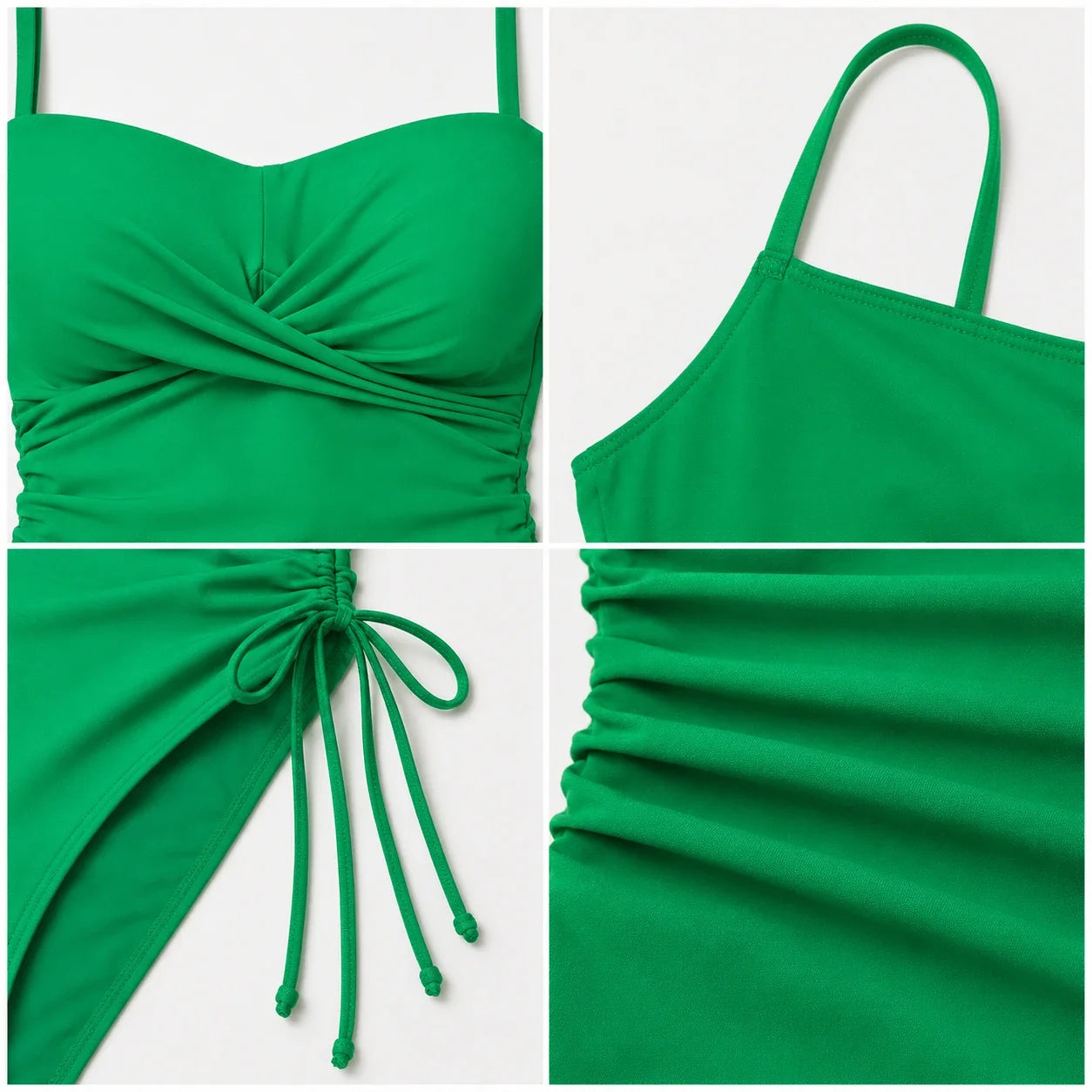 Ruched Drawstring One-Piece Swimsuit WHD0606562-KA-P574-06